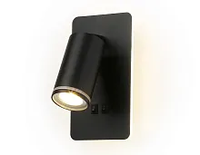 Бра с выключателем LED FW2466 Ambrella light чёрный 1 лампа, основание чёрное в стиле хай-тек современный 